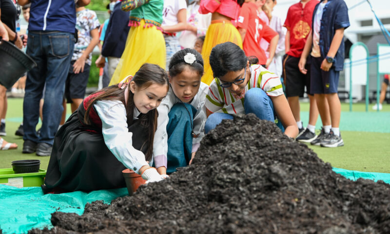 UWCSEA Mulching activity for UWC Day 2022