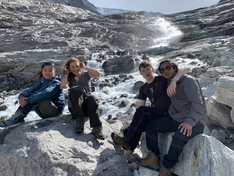 Maki, Emily, Julian and Phuntsok, Glacier project 2023, UWCRCN
